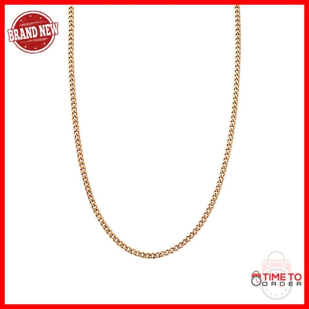 Men's 4mm Cuban Link Chain Stainless Steel Lobster Clasp 23.5 Inches
